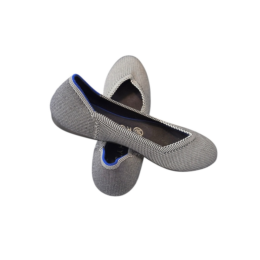 RARE RETIRED Rothys The Flat Women’s Size 7 Cloud Grey Birdseye Luxury Flats